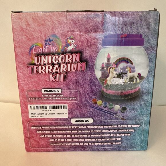 Me & You Light-Up Unicorn Terrarium Kit for Kids Great Birthday Gift - Picture 3 of 4